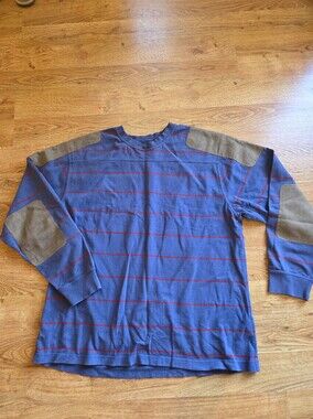 Football/Rugby Sweatshirt with Brown Elbow/Shoulder Patches